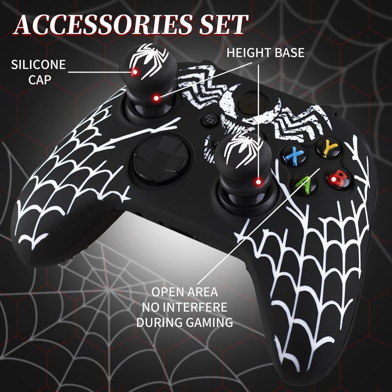PlayRealm Silicone Skin Cover Sticker x 1 & Extender Grips x 2 for Xbox Series/One Controller Venom - Image 2